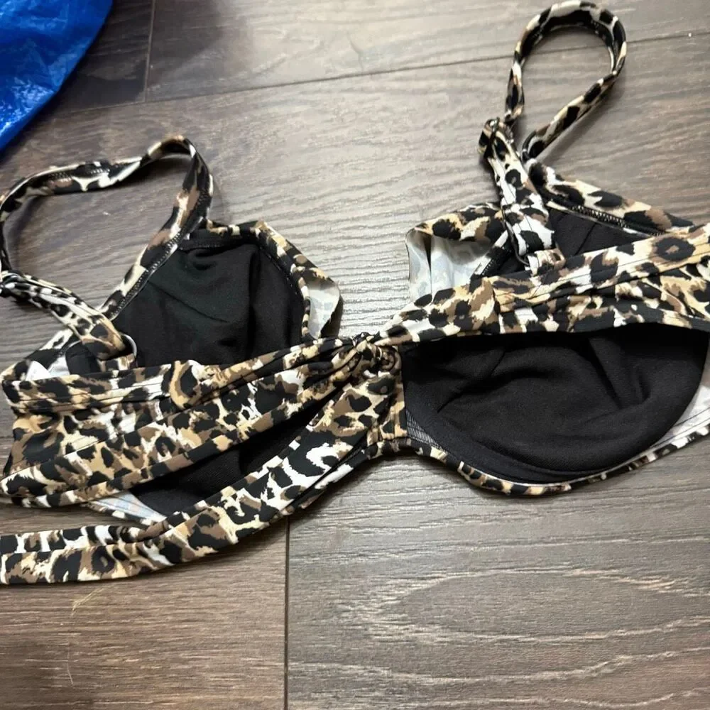 Lascana Women’s 32DDD Leopard Swim Top